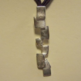 Hanger structuur vlakjes zilver